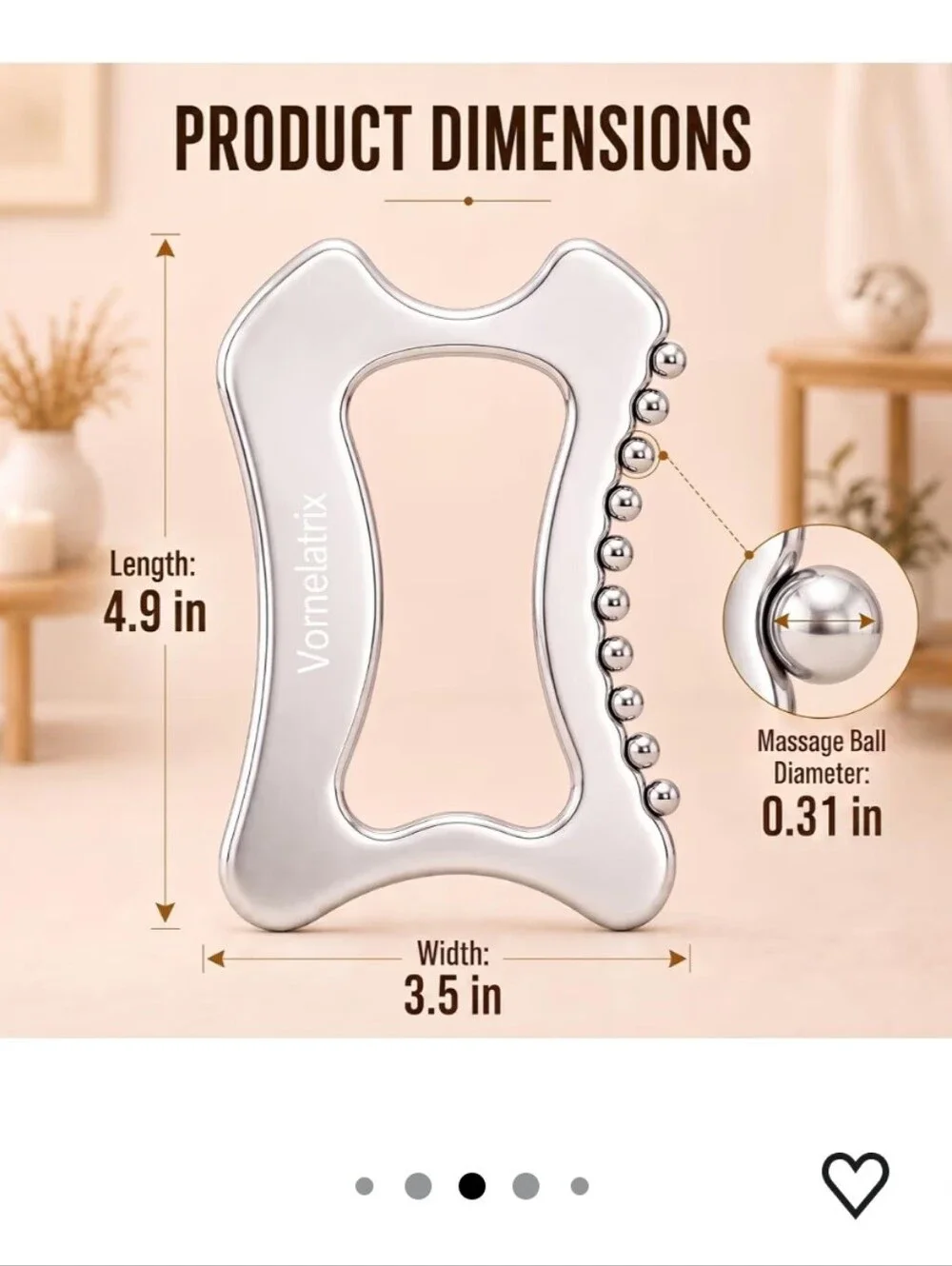 Stainless Steel Full-Body Massage and Gua Sha Tool with 10 Rounded Massage Heads